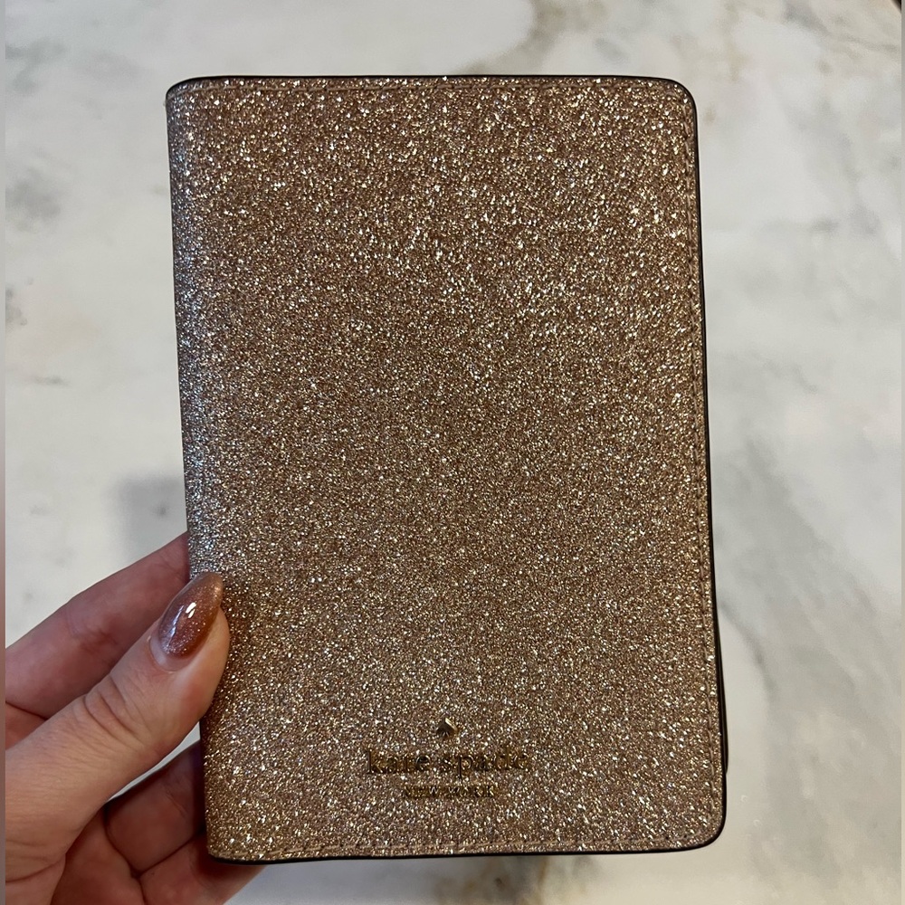 Kate Spade Sparkling Gold Passport Holder